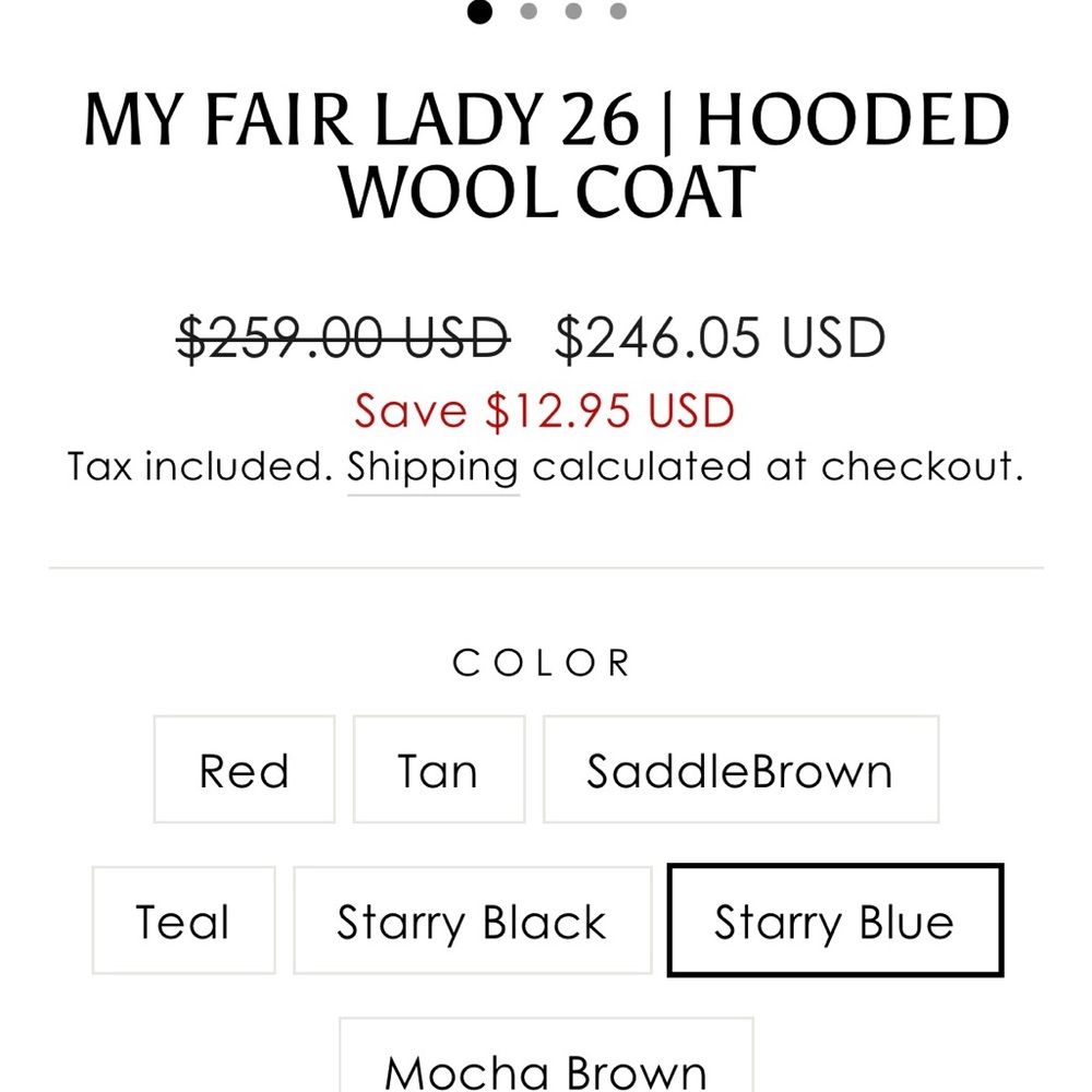 Linennaive My Fair Lady 26 Hooded Wool Coat size medium in Starry Blue NWT - Picture 7 of 8